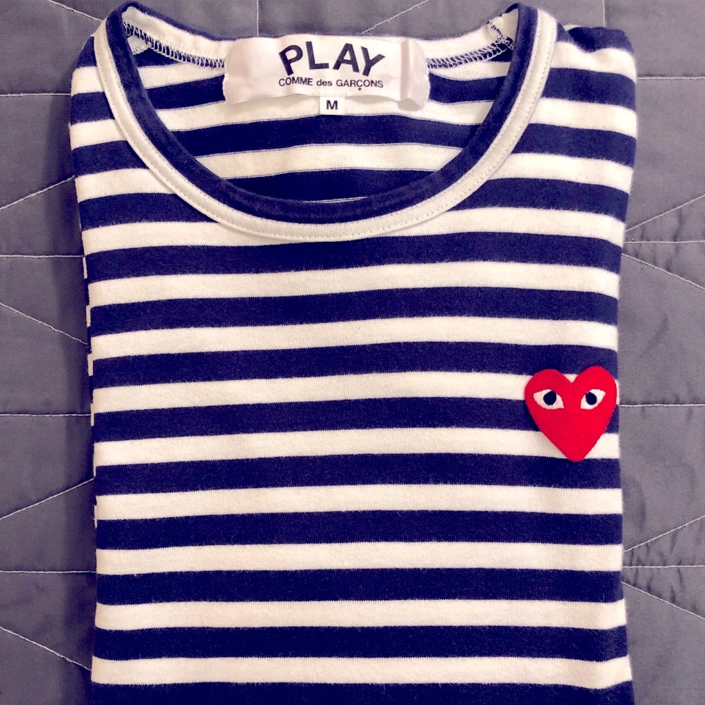 LongSleeve Striped Comme Des Garçons Play T-Shirt